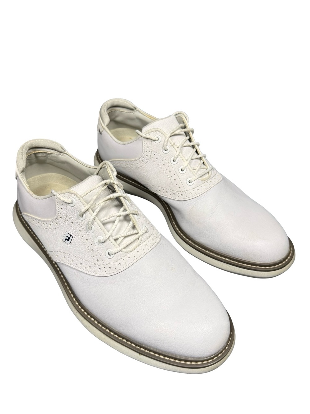 FootJoy Traditions 57903 Mens 10M White Leather Soft Spike Golf Shoes FJ